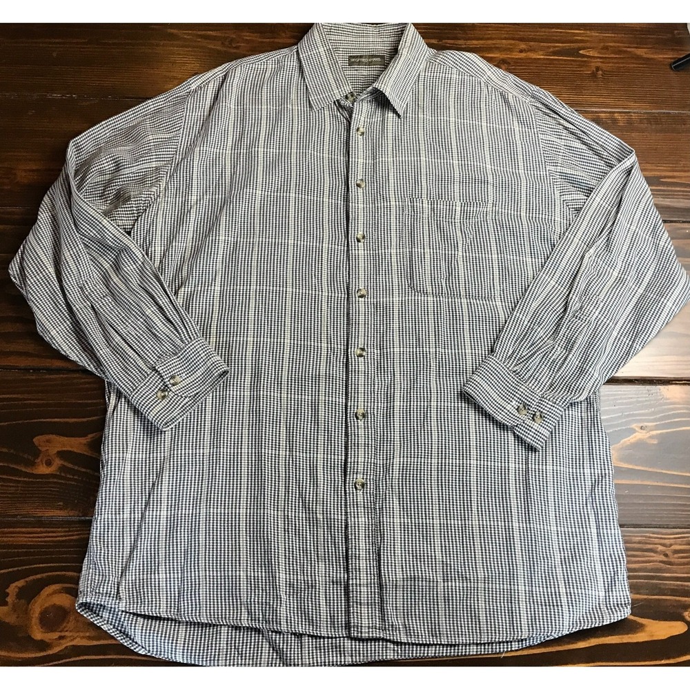 Siegfried & Roy Shirt, Mens Size XL Tall, Gray Tan Black, Button Up, Long Sleeve